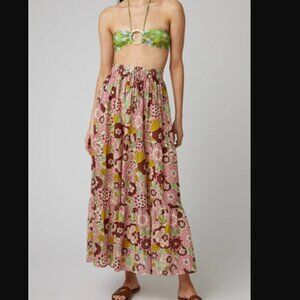 NWT DODO BAR OR Marina Cotton Midi Skirt In Flower 3 Pink Size M $260